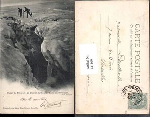 411109, glaciar macizo du Pelvoux Le Glacier du Mont-de-Lans une Crevasse Bergs - Imagen 1 de 1