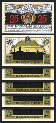 Germany, Zeulenroda 25 Pfennig 1921, UNC, 5 Pcs LOT, Type 3 - Image 1 of 4