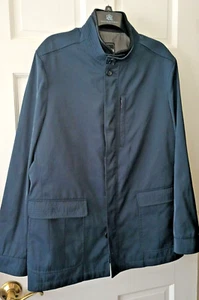 Saks Fifth Avenue Field Jacket Zip Out Storm Placket Big Pockets Blue Mens Large - Picture 1 of 14