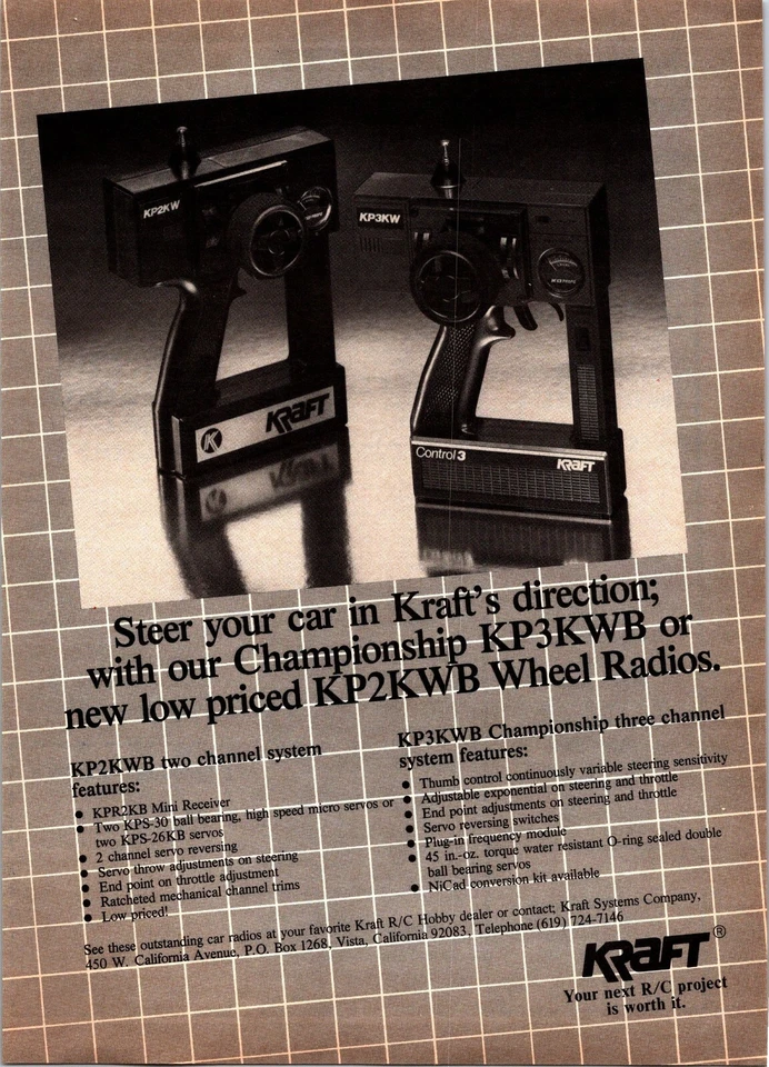 Kraft KP3KWB RC Radio Print Ad Wall Art Decor KP2KWB - Image 1 of 1