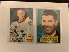 2 Astronaut cards Buzz Aldrin Topps 52B & Walter Schirra popsicle space card