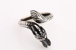 Turkish Jewelry Snake Symbol 925 Sterling Silver Men's Ring Size Options - Picture 1 of 6