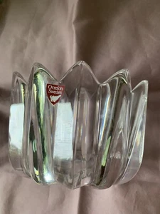 Vintage Signed Orrefors Crystal Bowl NEW 4.75” Tall - Picture 1 of 4