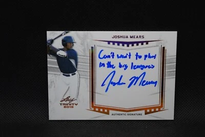 Joshua Mears #A-JM1 - 2019 Leaf Trinity - Autograph Inscriptions - Bronze Foil - Image 1 of 2