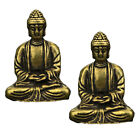 Set of 2 Mini Buddha Statues Statue Ornament Sitting Feng Shui Decoration Gift~