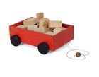 RED WOOD WAGON PULL TOY w BUILDING BLOCK SET Amish Handmade Wooden Toys & Blocks