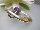 9Mm Round Cab Charoite Handcrafted Sterling Silver Slider Pend. Big U Shape 1.5"