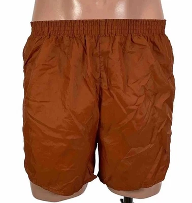 Pantalones Cortos Atléticos Russell De Colección Años 80 Nylon Naranja Quemado EE. UU. Medianos Correr Gimnasio Texas Foto 1 de 4