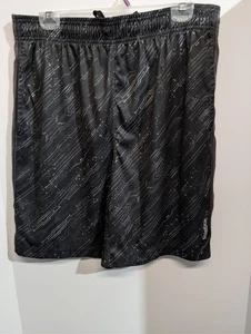 Reebok Boys Athletic Shorts Size L Gray and Black Elastic Waist Drawstring - Picture 1 of 5