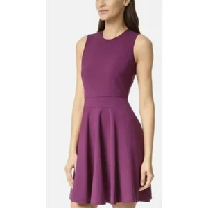Rebecca Taylor Suiting Dress Womens 2 Sugar Beet Purple Sleeveless Fit Flare NEW - Picture 1 of 15