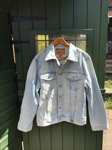 Guess Jeans Workwear Faded Blue Jean Jacket L - Picture 1 of 8