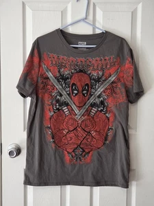 NWOT Marvel DEADPOOL Graphic T-Shirt Men's Size Large (42/44) Gray - Picture 1 of 4