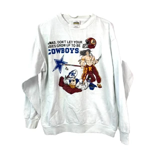 Vtg Mamas Don't Let Your Babies Grow Up To Be Cowboys Humor Sweatshirt Redskins - Picture 1 of 6
