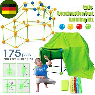 MARKENLOS DE 175 Stück Bauen Kinder Zelt Höhle Set Geschenk Bausteine Spielzeug Party DIY