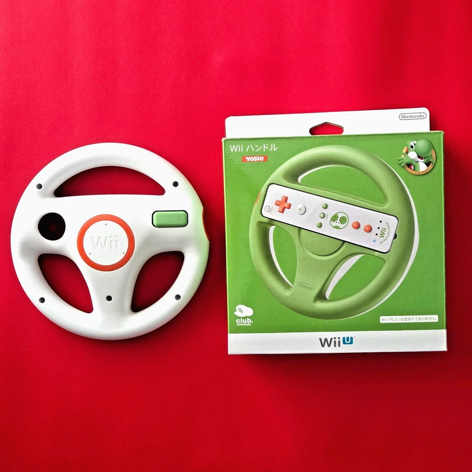 Oficial Club Nintendo Wii U Yoshi OEM Volante Mario Kart Caja Foto 1 de 1
