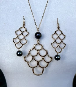 NEU Hamilton vergoldete Hawaii Halskette Ohrring Set 24" - Bild 1 von 6