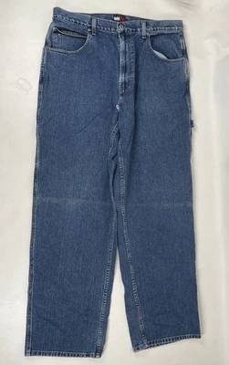 Tommy Hilfiger Baggy Leg Carpenter Jeans Mens Size 36x34 Blue Vintage - Image 1 of 4