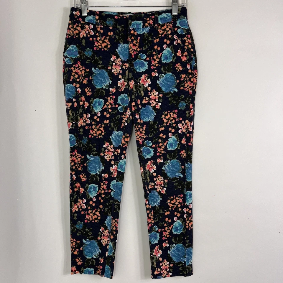 Calça Merona Feminina Tamanho 4 Cropped Skinny Clássica Cintura Média Floral Elástica - Imagem 1 de 4