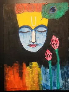 Lord Krishna Painting || Canvas wall art || Traditional Wall Art - Picture 1 of 1
