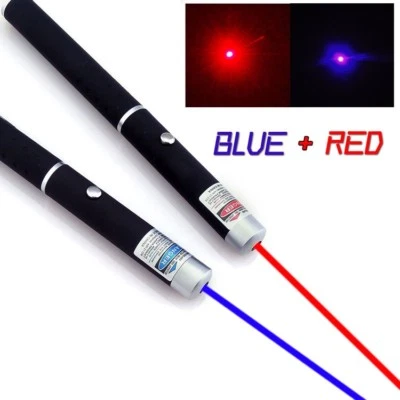 2pcs 1mw Purple Blue+ Red Laser Pointer Range Visible Beam AAA Lazer Pen - image 1 of 4
