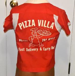 Vintage Pizza Villa West Salem WI Womens Bowling Shirt Sz 34 Pin Shaped Buttons - Picture 1 of 6
