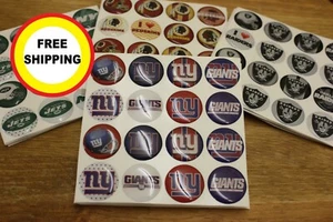 NFL NEW YORK GIANTS 16-PIECE SET 1" ROUND STICKERS WITH CLEAR DOME COVER - Picture 1 of 1