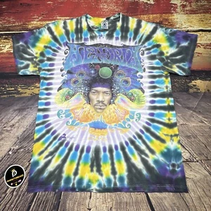 Vintage Jimi Hendrix T Shirt Mens Large Tie Dye Eyeball Not Fade Away Band 90s - Picture 1 of 12