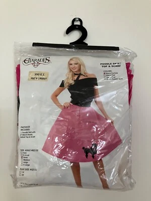 New Charades Halloween adult-sized costume Poodle Skirt, Top, and Scarf (small) - Image 1 of 4
