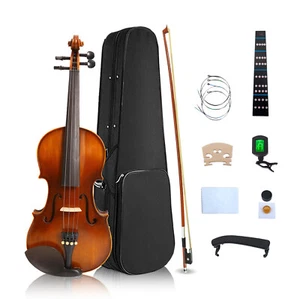 4 String Acoustic Violin Full Size 4/4 Handmade Violin For Student Beginners Kit - Picture 1 of 10