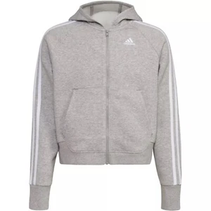 ADIDAS Zip Hooded Sweatshirt Jacket - Heather Gray - NWT Girls XL (16) - Picture 1 of 3