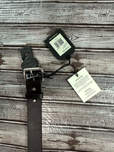 C.C. Filson 1 1/2" Bridle Roller Buckle Leather Belt color Brown Stainless Sz 42 - Picture 1 of 4