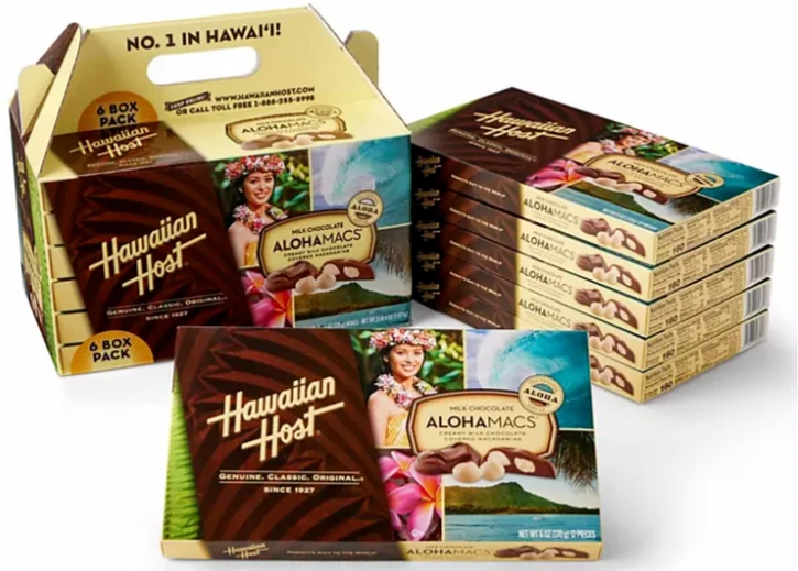 Hawaiian Host Aloha Macs Milk Chocolate Macadamia Nuts 6 ounce Box 12 Pieces