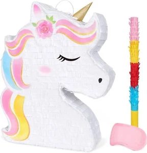 Unicorn Pinata Kit with Blindfold and Stick for Girls Birthday - Picture 1 of 7