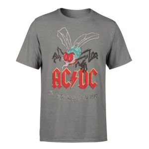 AC/DC T-Shirt Fly On The Wall Tour ACDC Band Official Grey New - Picture 1 of 4