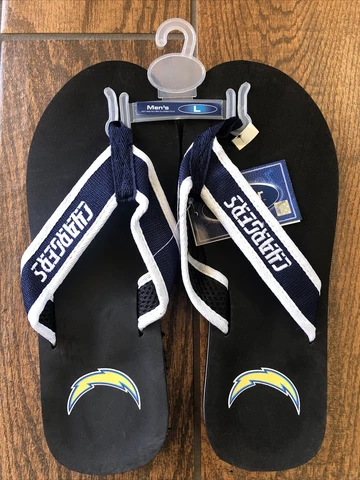 LA Chargers NFL  Big Logo Flip Flops Sandals Slippers Large Size 10-11 Cover