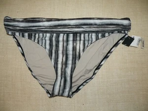 Parte inferior de bikini de natación La Blanca talla 16 negro gris y blanco nuevo con etiquetas patrón batik  - Imagen 1 de 10