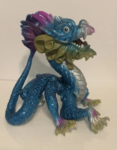 Dragonology Asian Lung 5” Tall Articulated Posable Blue Silver Dragon Figurine - Picture 1 of 8
