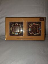 The Bombay Company Boxed Set of 2 Harlequin Hand-Beaded 2 x 2 Picture Frames NIP
