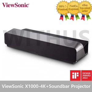 ViewSonic X1000-4K+ 4K HDR Ultra Short Throw Smart LED 40W Soundbar Projector - Picture 1 of 12