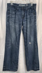Archaic Jeans Mens Size 34 Blue Embroidered Straight Denim - Picture 1 of 14