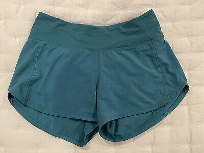 EUC Women Lululemon Speed Up Mid Rise Short 4  Lined Teal Color  Sz 4 Athletic • 19.77€