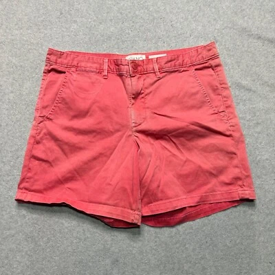 Anthropologie Chino 短裤女式 31 红色 7 英寸宽松版型弹力 — 第 1/4 张图片