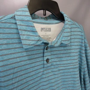 Duluth Trading Striped Polo Shirt Men's Size L Athletic large Cooling Tech - Picture 1 of 9