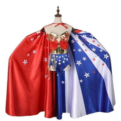 Wonder Diana Prince Cosplay Hero Woman Costume for Halloween Party Outfit Shorts - Image 1 of 4