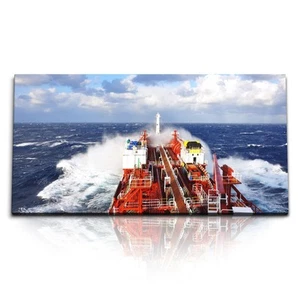 120x80cm Kunstdruck Bilder Frachtschiff auf hoher See Schiff Meer Ozean Wellen - Bild 1 von 7