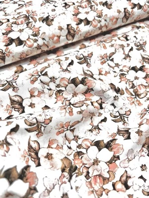 Bio Baumwolle Popeline Stoff, Digitaldruck, Premium Webstoff , Blumen, Meterware - Bild 1 von 4