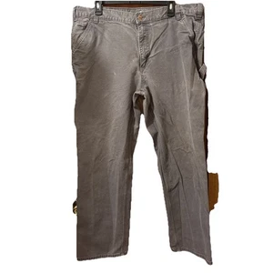 Carhartt Jeans Men's 42x32 Light Gray Heavy Denim Work Jeans Relaxed Fit - Picture 1 of 8
