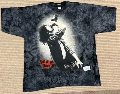 Винтажная мужская футболка Jimmy Page XXL Liquid Blue Led Zeppelin рок-группа футболка Y2K - Изображение 1 из 4