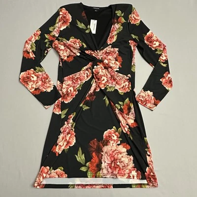 Karen Millen Floral Twist Knot Dress Womens US 10 New With Tags Long Sleeve - Image 1 of 4