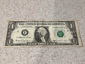 1988A $1 Web Note Federal Reserve Note - FL Block 1/1 - Picture 1 of 6